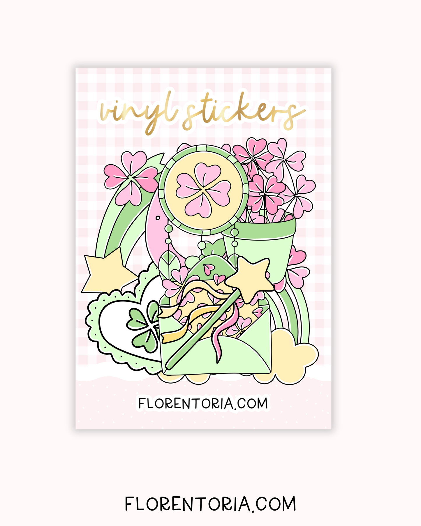 Lucky Set Of 8 Vinyl Stickers