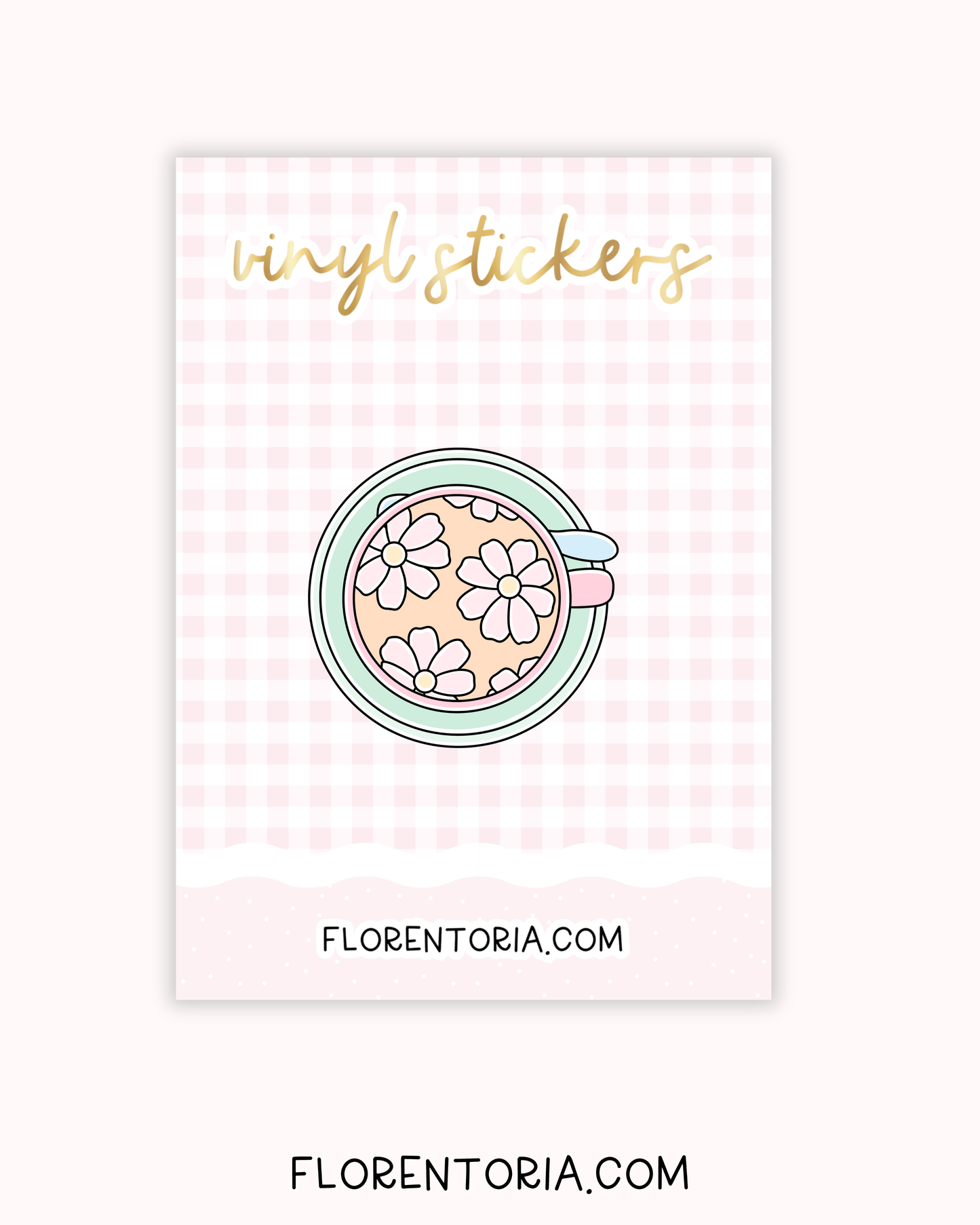 Cafe Blooms Vinyl Sticker
