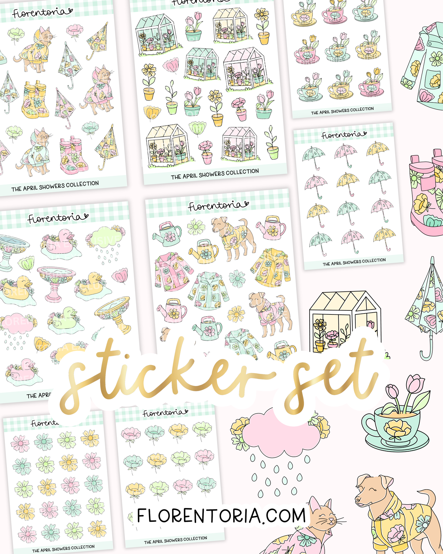 April Showers Sticker Set