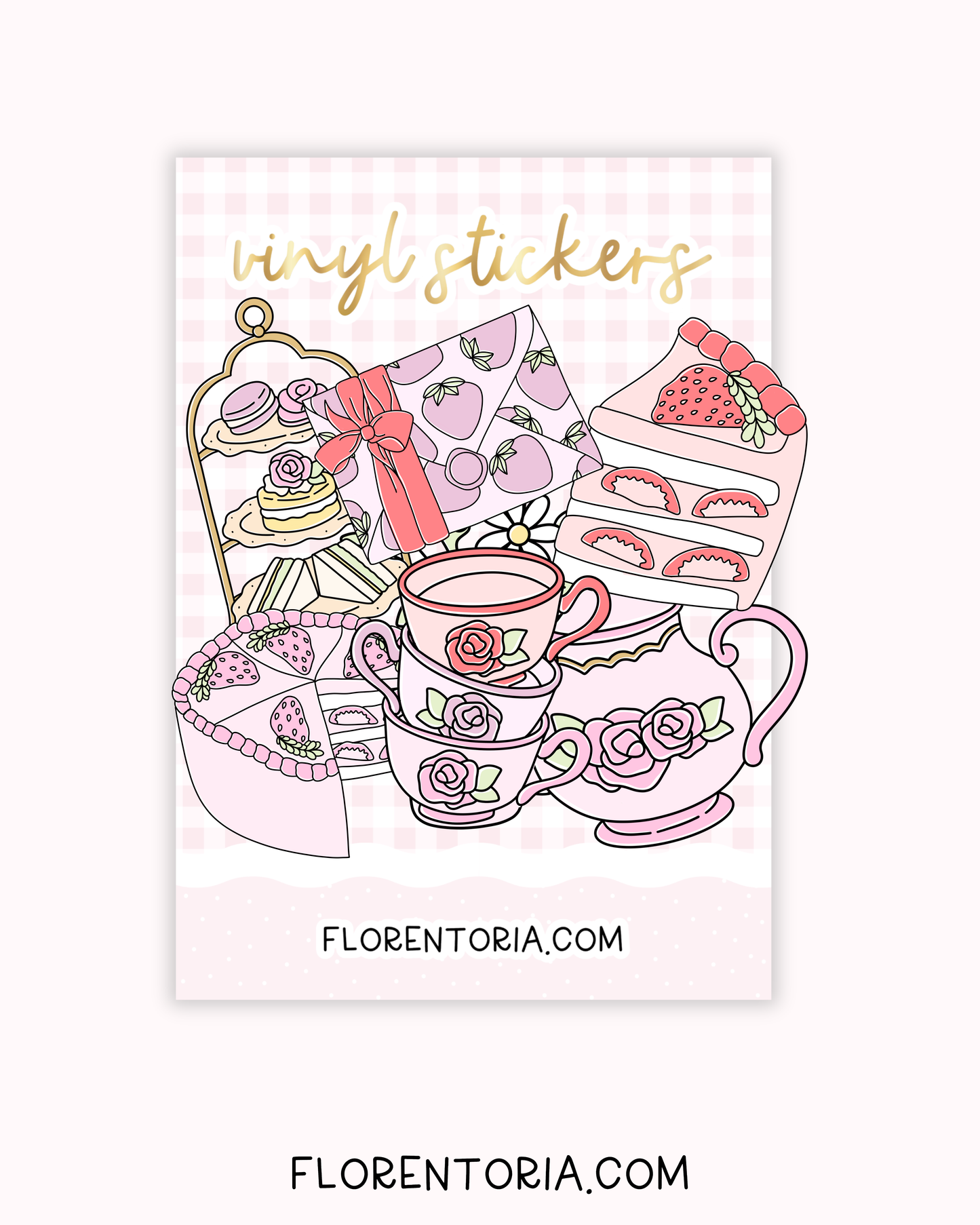 Afternoon Tea Set Of 8 Vinyl Stickers