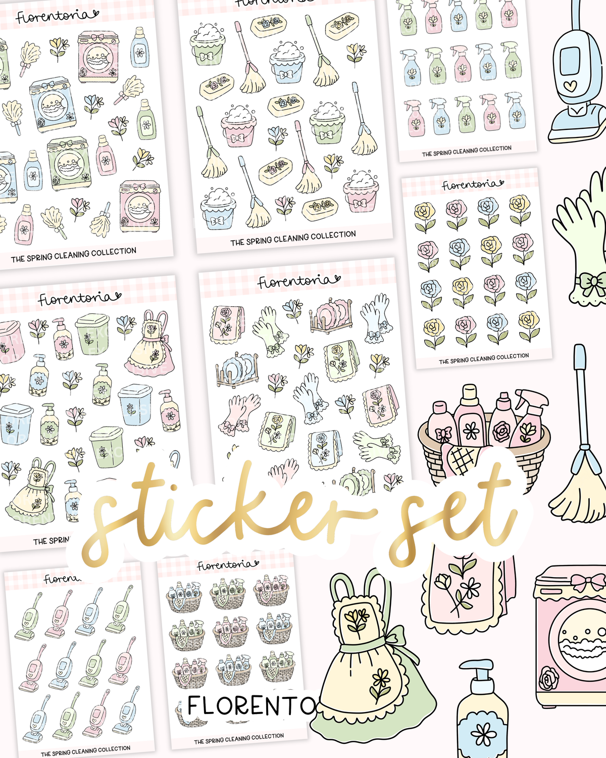 Spring Cleaning Sticker Set