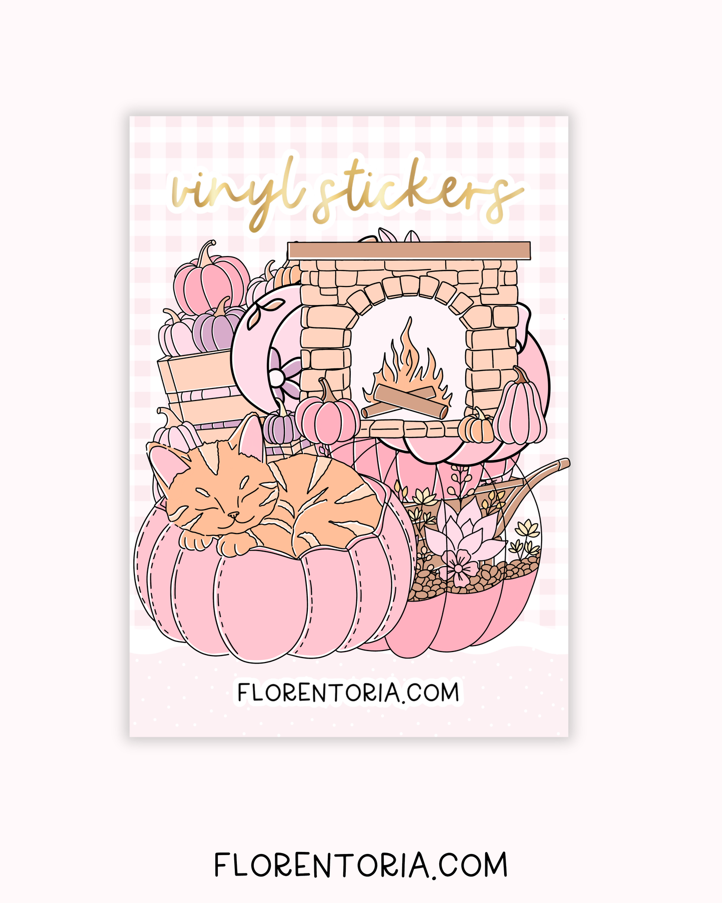 Pretty Pumpkins Set Of 8 Vinyl Stickers