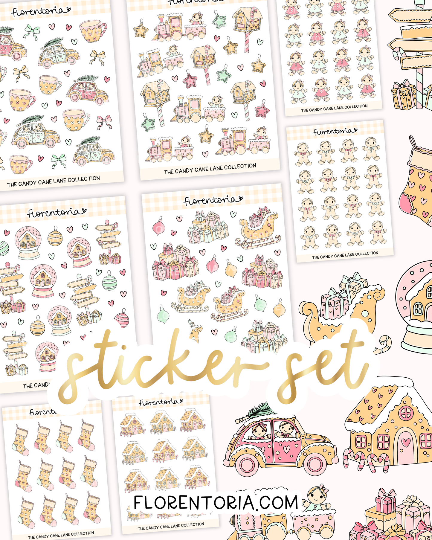 Candy Cane Lane Sticker Set