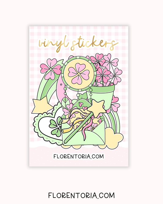 Lucky Set Of 8 Vinyl Stickers