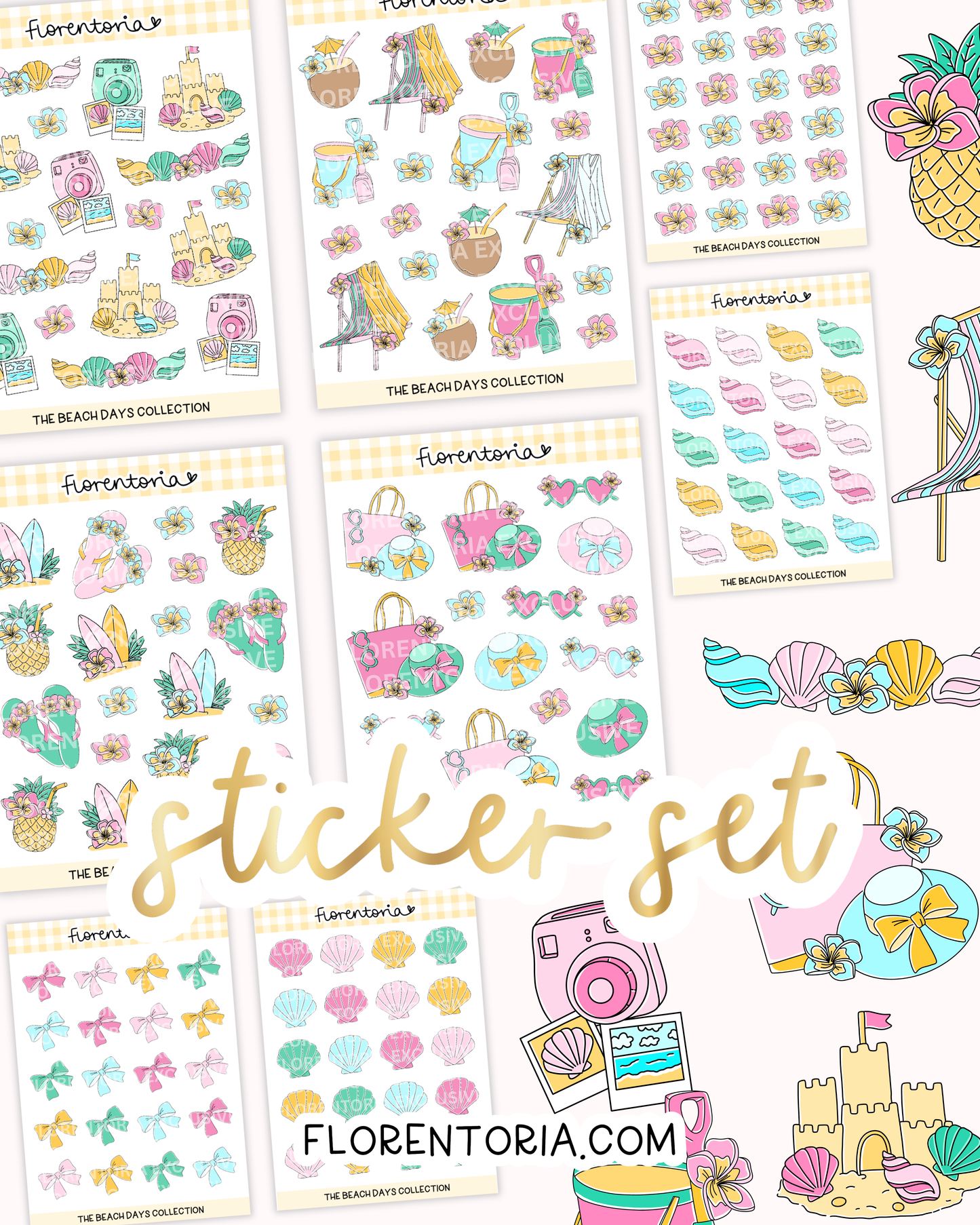Beach Days Sticker Set