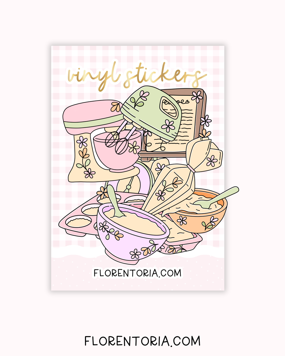 Buttercup Baking Set Of 8 Vinyl Stickers