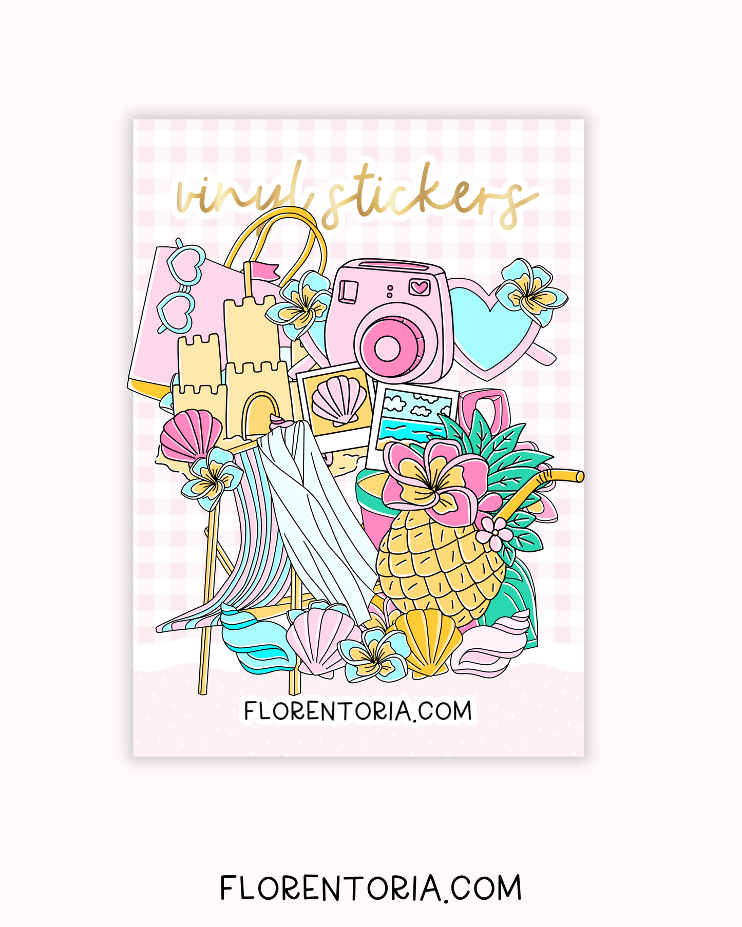 Beach Days Set Of 8 Vinyl Stickers