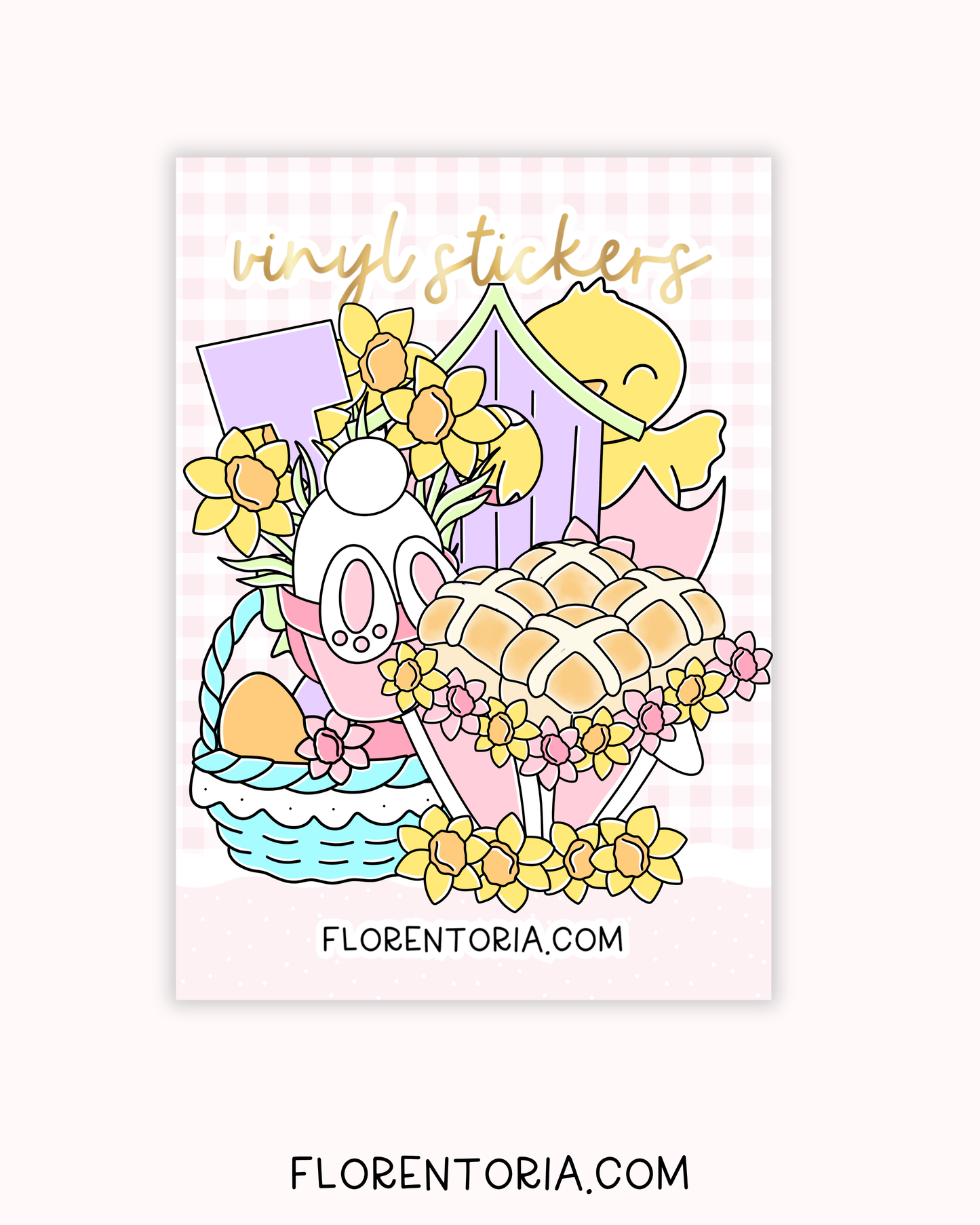 Spring Bunnies Set Of 8 Vinyl Stickers
