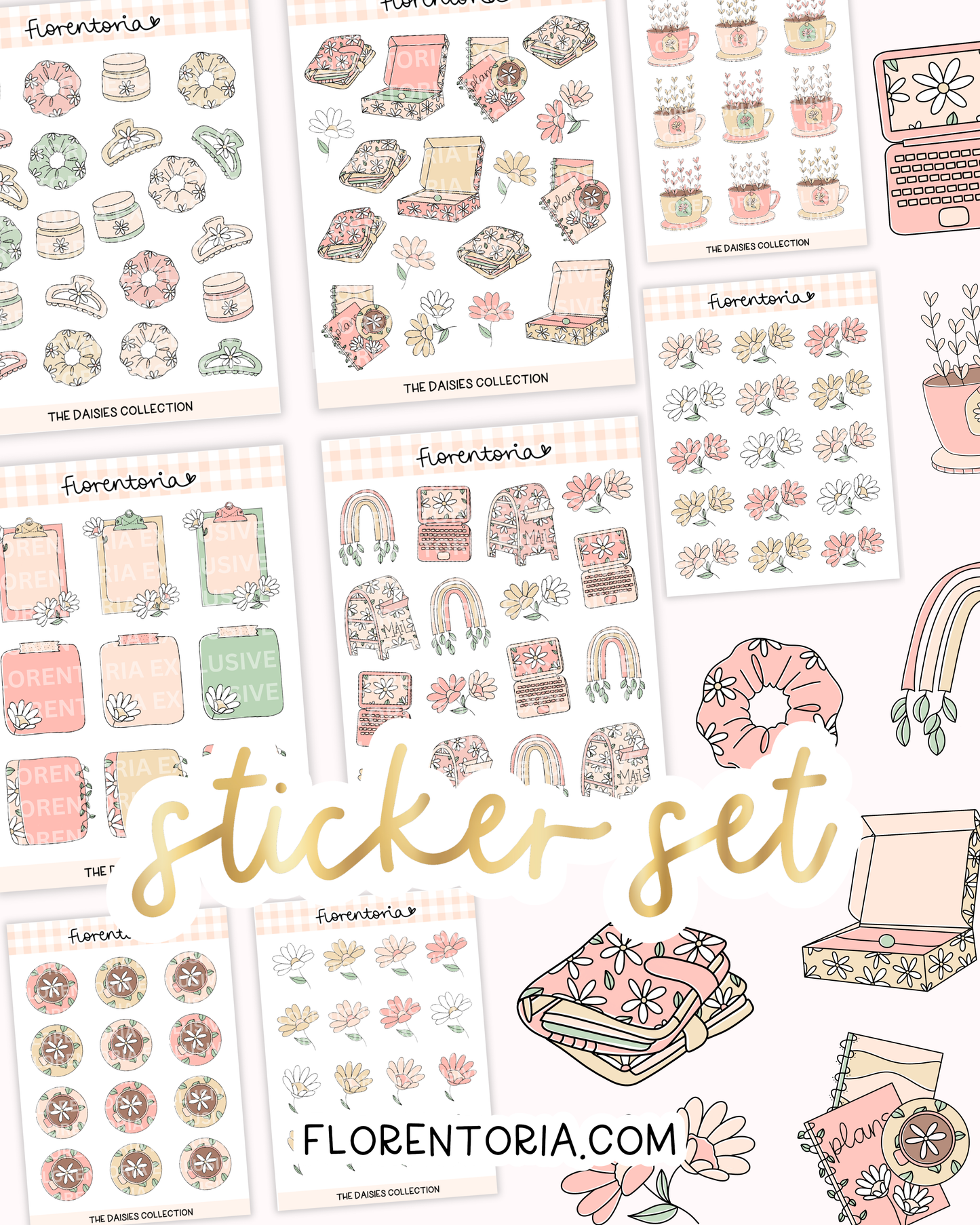 Daisies Sticker Set