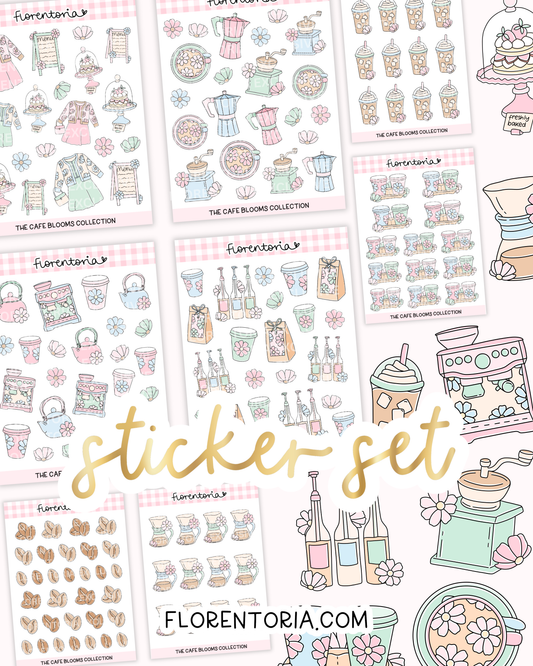 Cafe Blooms Sticker Set