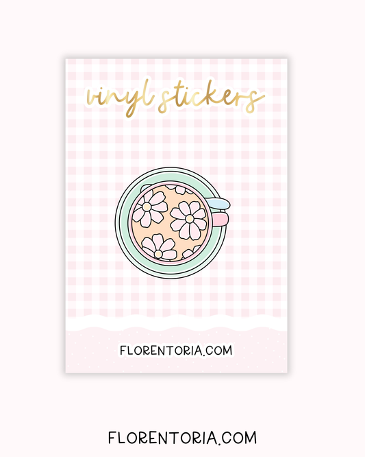 Cafe Blooms Vinyl Sticker