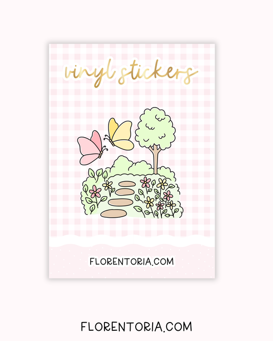 Butterfly Garden Vinyl Sticker
