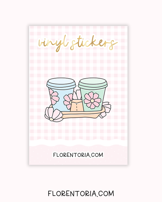 Cafe Blooms Vinyl Sticker