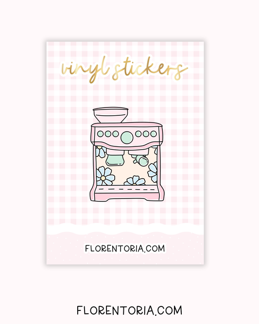 Cafe Blooms Vinyl Sticker