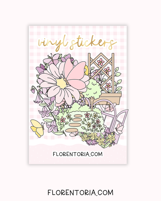 Butterfly Garden Set Of 8 Vinyl Stickers