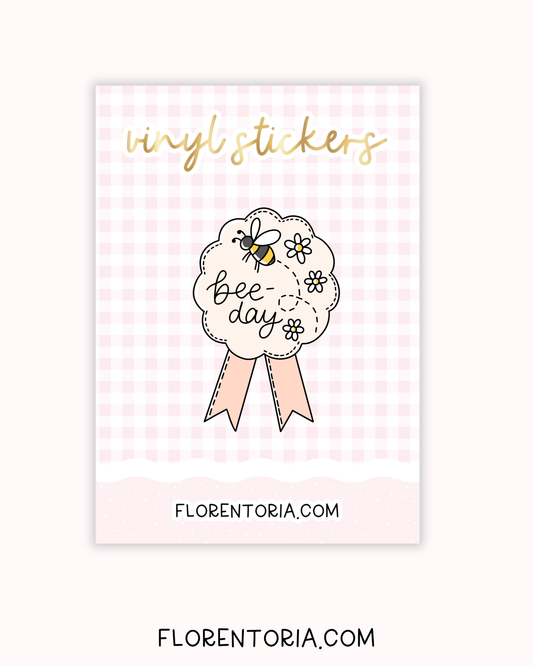 Happy Bee Day Vinyl Sticker