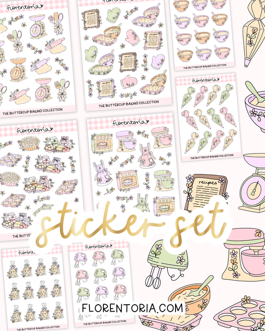 Buttercup Baking Sticker Set