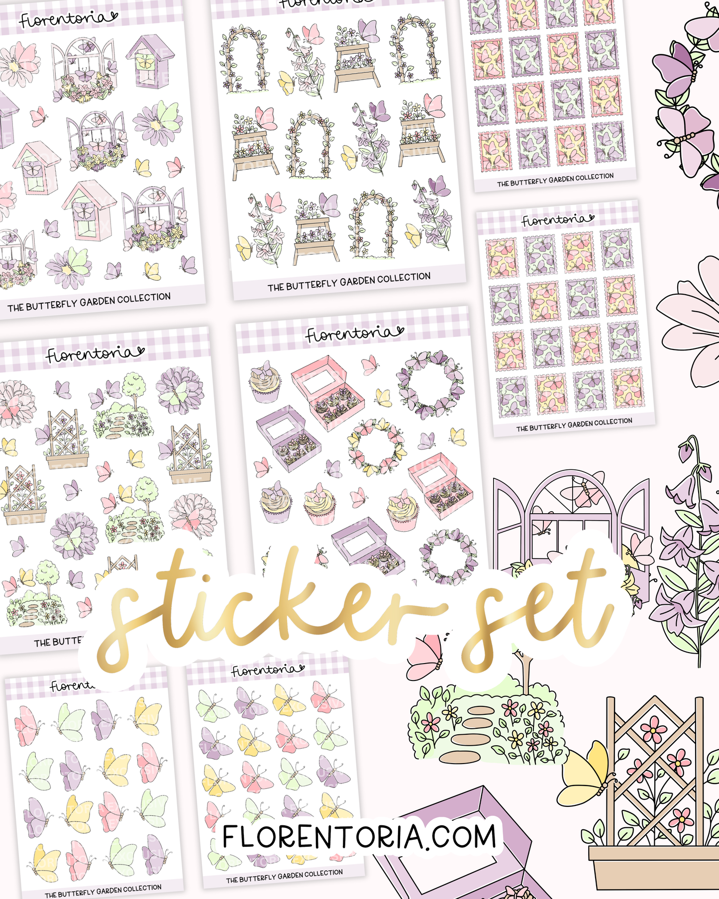 Butterfly Garden Sticker Set