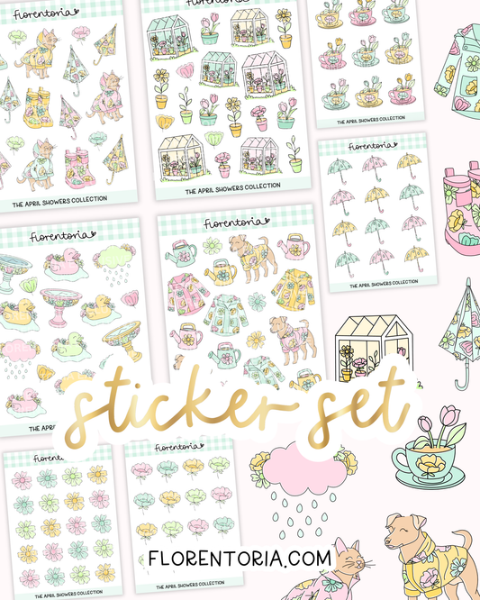 April Showers Sticker Set