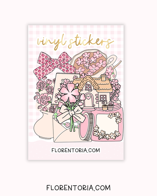 Cherry Blossom Set Of 8 Vinyl Stickers
