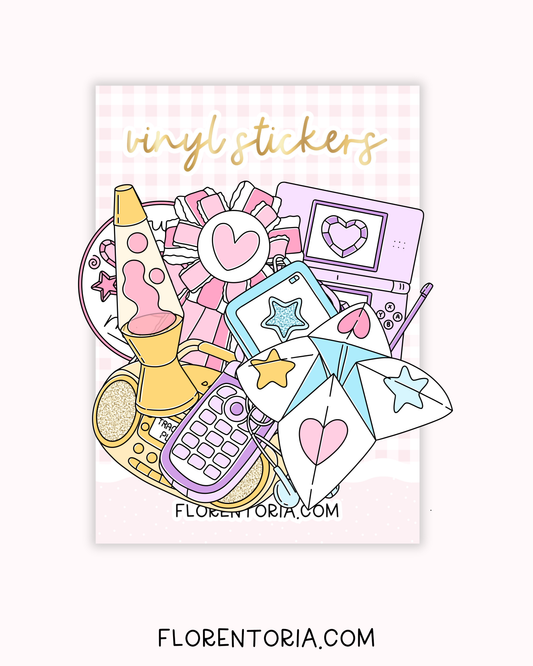 Nostalgia Set Of 8 Vinyl Stickers