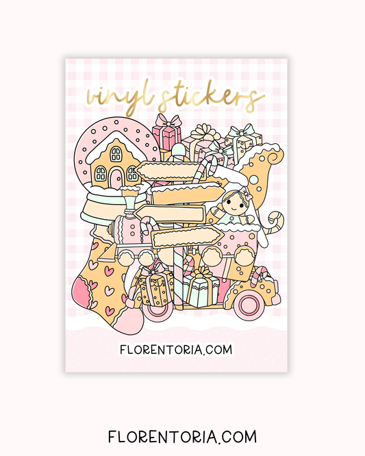 Candy Cane Lane Set Of 8 Vinyl Stickers
