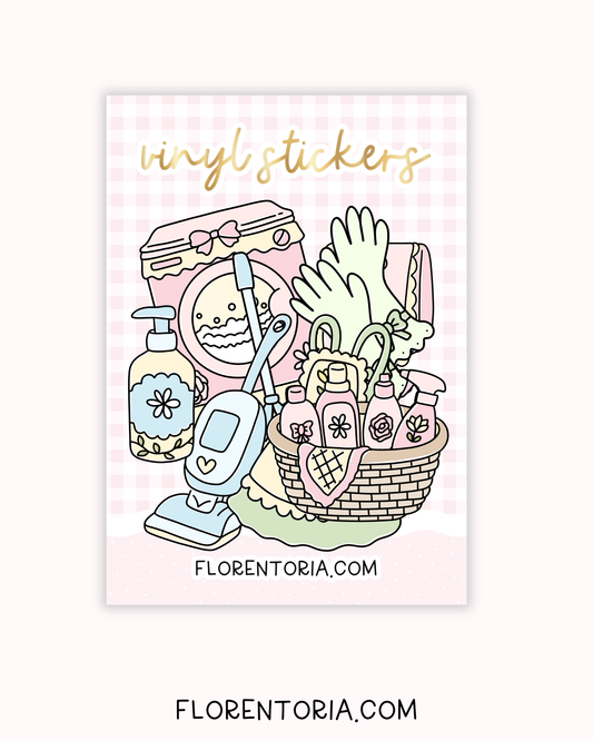 Spring Cleaning Set Of 8 Vinyl Stickers