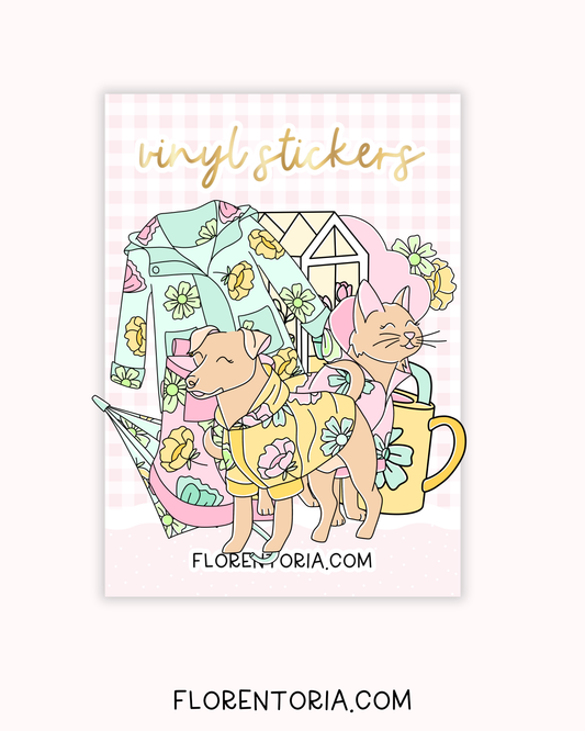 April Showers Set Of 8 Vinyl Stickers