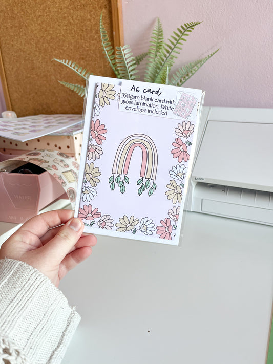 Rainbows & Daisies Greeting Card