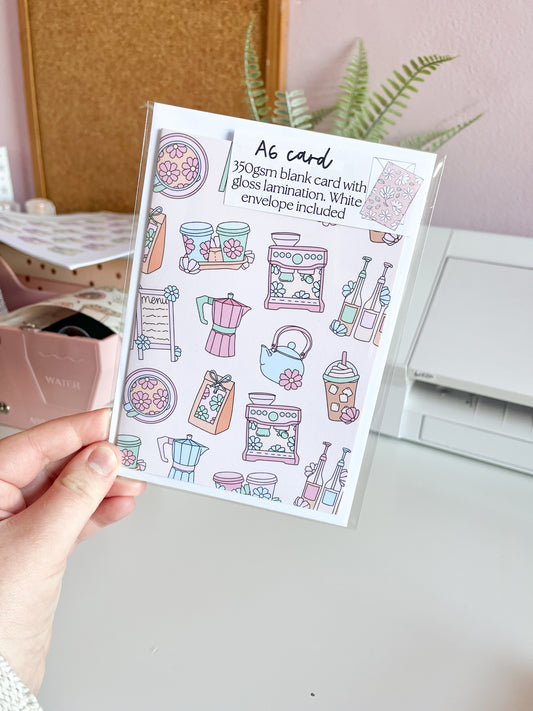 Cafe Blooms Greeting Card