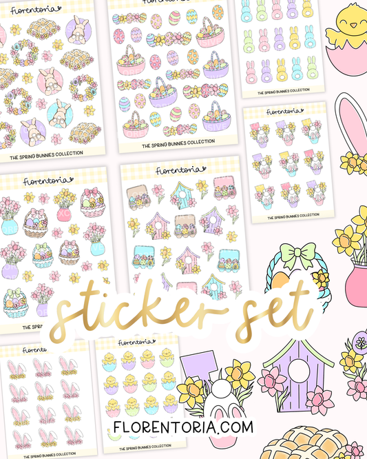 Spring Bunnies Sticker Set